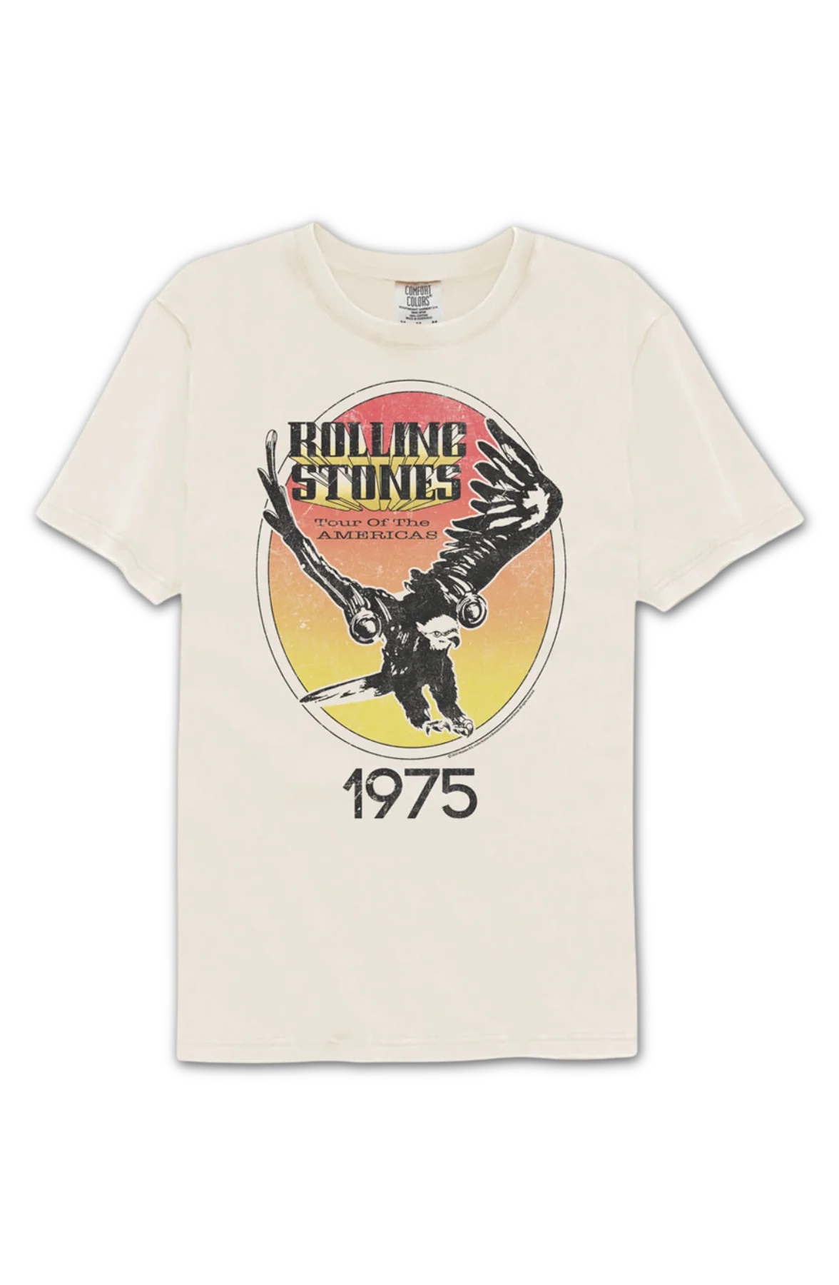 1975 Tour Of The Americas Rolling Stones Comfort Colors Brand T-Shirt - Image 2