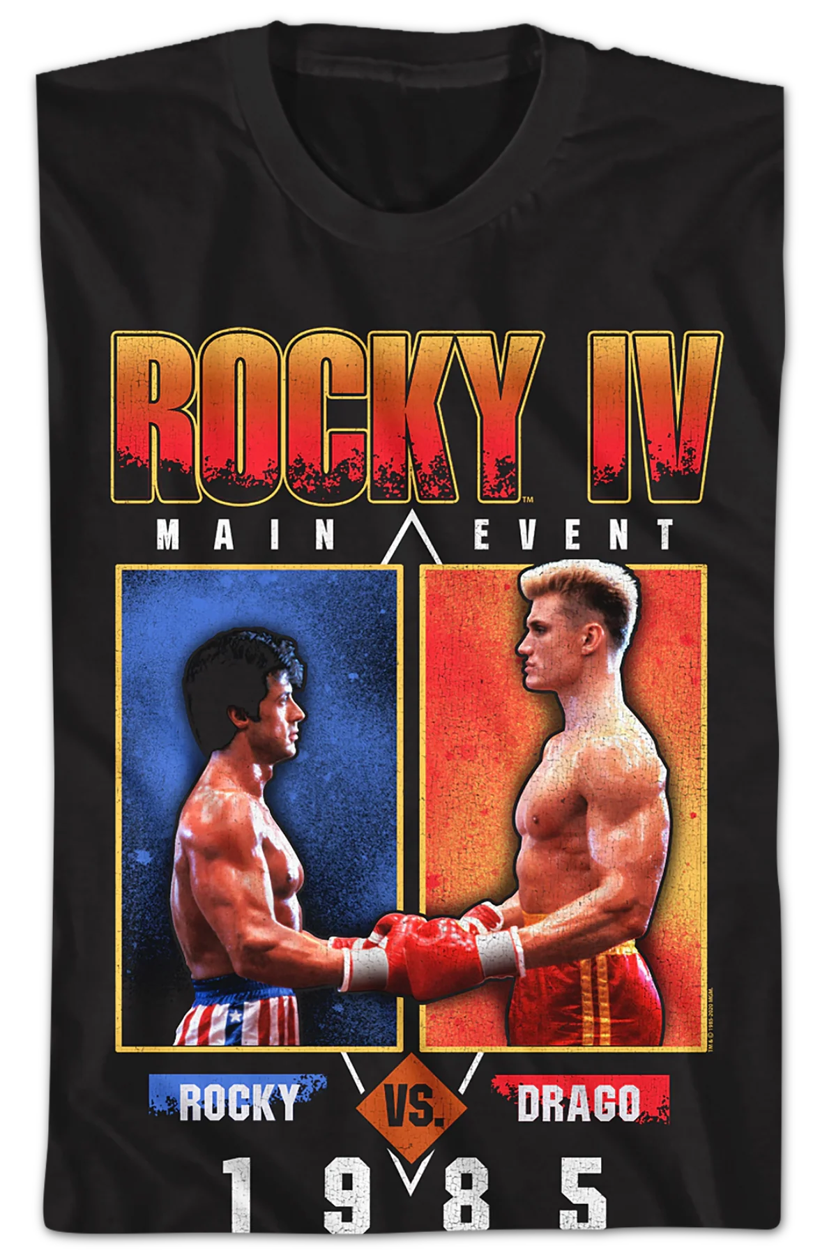 1985 Main Event Rocky vs Drago Rocky IV T-Shirt - Image 2
