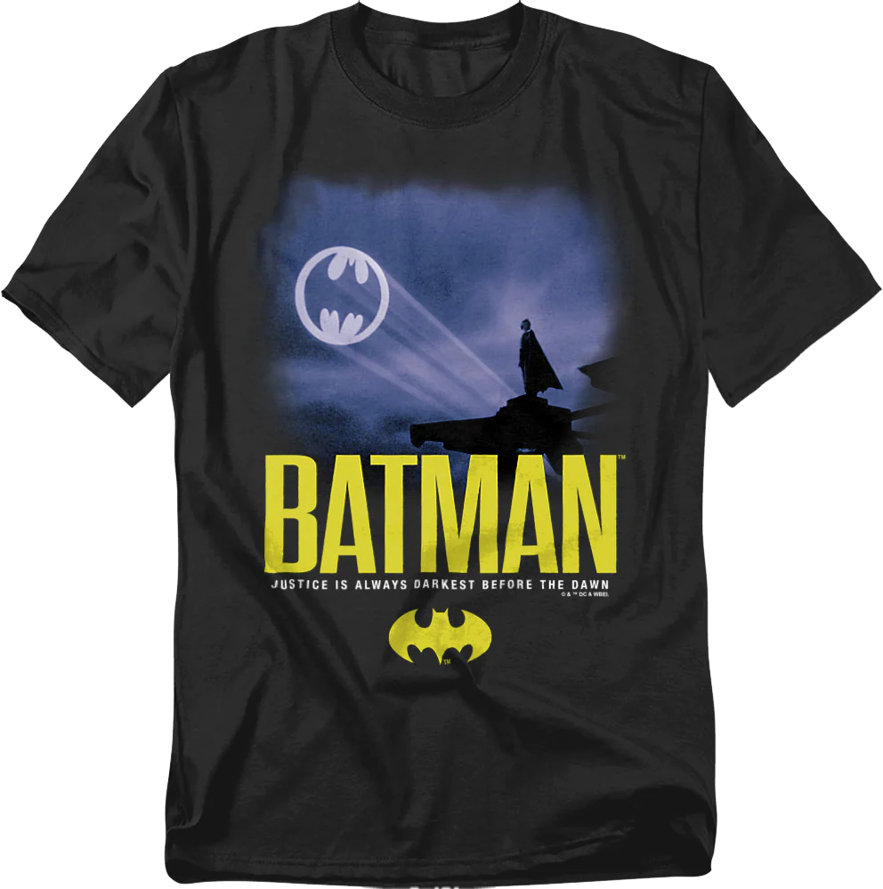 1989 Justice Is Always Darkest Before The Dawn Batman T-Shirt