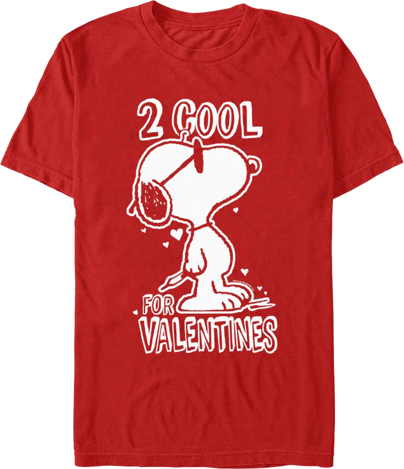 2 Cool For Valentines Peanuts T-Shirt