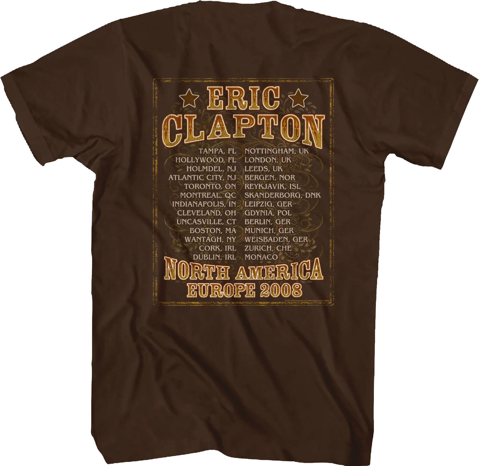 2008 Tour Eric Clapton T-Shirt - Image 3