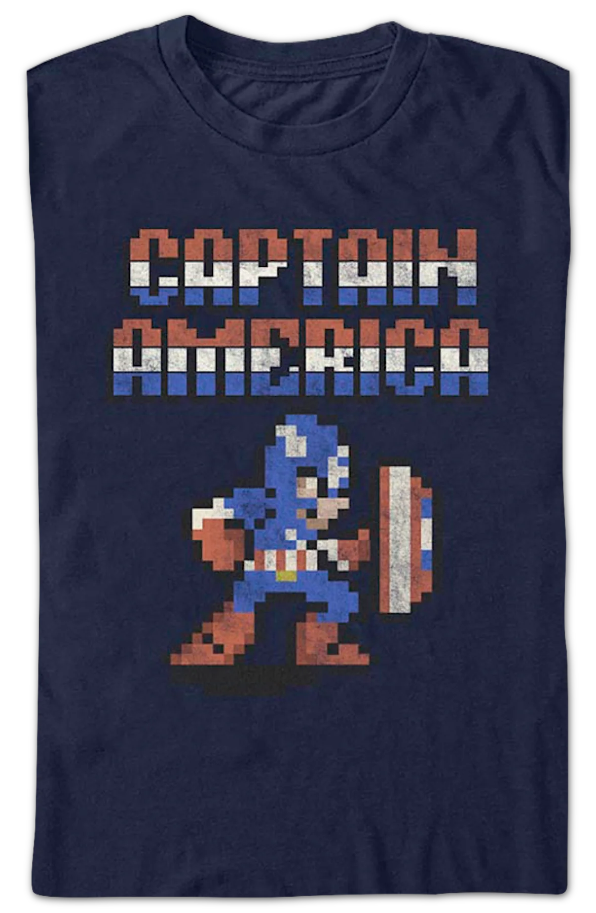8-Bit Captain America Marvel Comics T-Shirt - Image 2