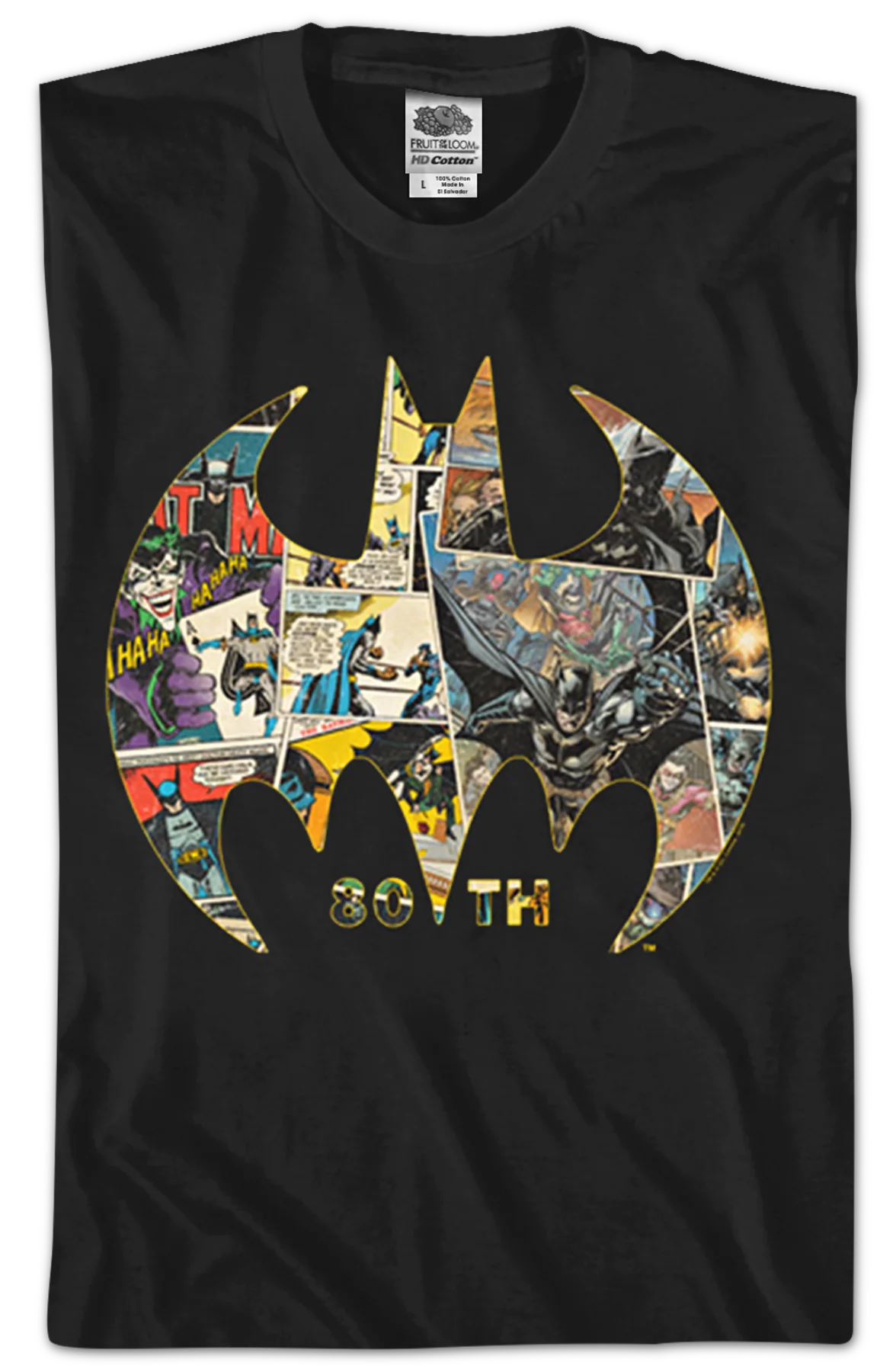80th Anniversary Bat Symbol Collage Batman T-Shirt - Image 2