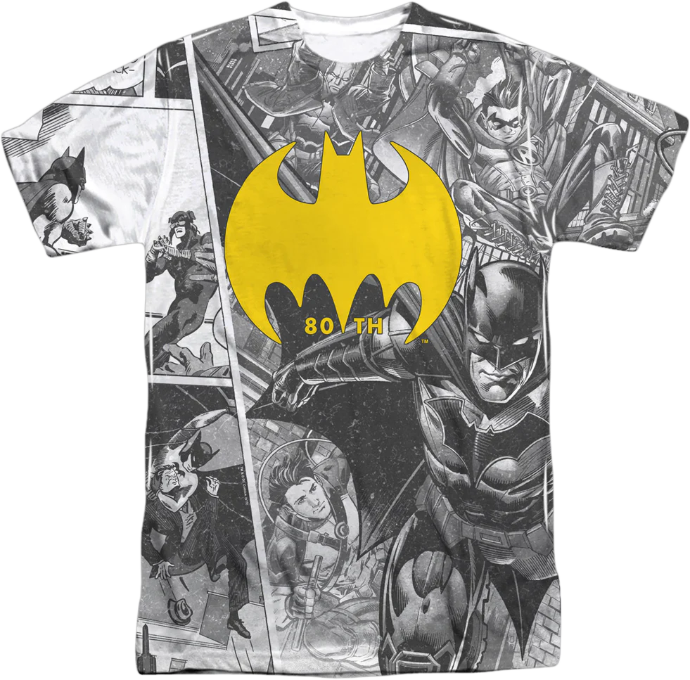 80th Anniversary Collage Batman T-Shirt