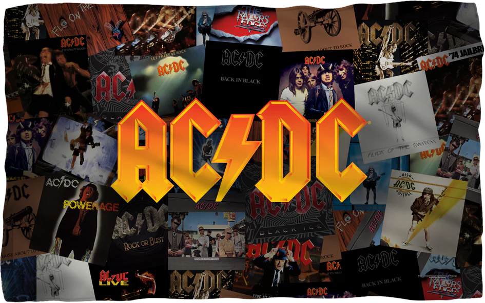 Album Collage ACDC 36 x 58 Fleece Blanket