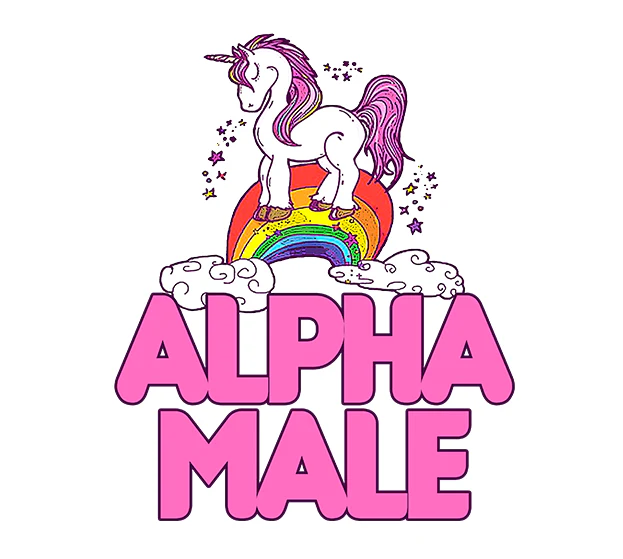 Alpha Male Unicorn 3"x3" Sticker
