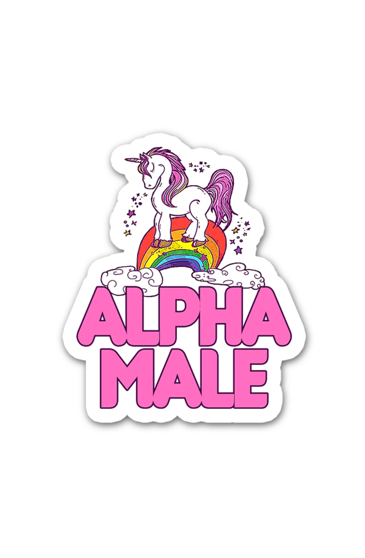 Alpha Male Unicorn 3"x3" Sticker - Image 2