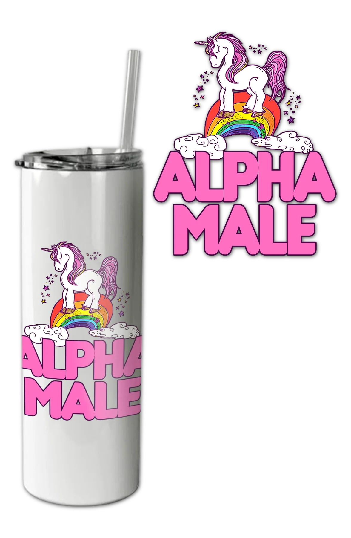 Alpha Male Unicorn Tumbler - Image 2