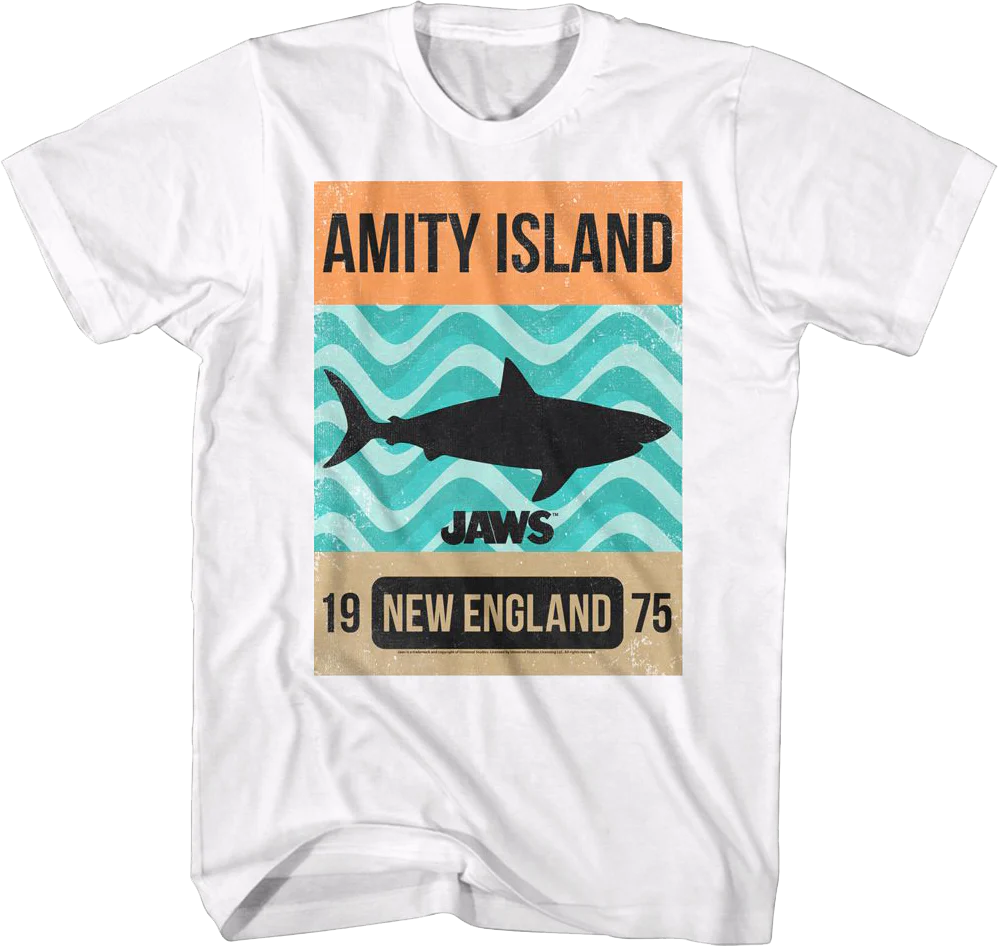 Amity Island Shark Waves Jaws T-Shirt