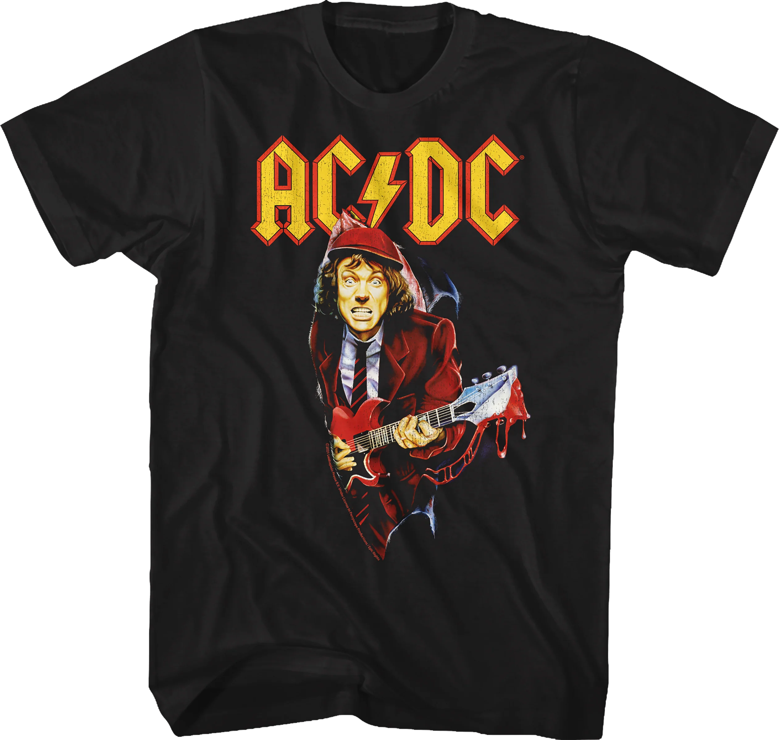 Angus Young Bloody Guitar ACDC Shirt