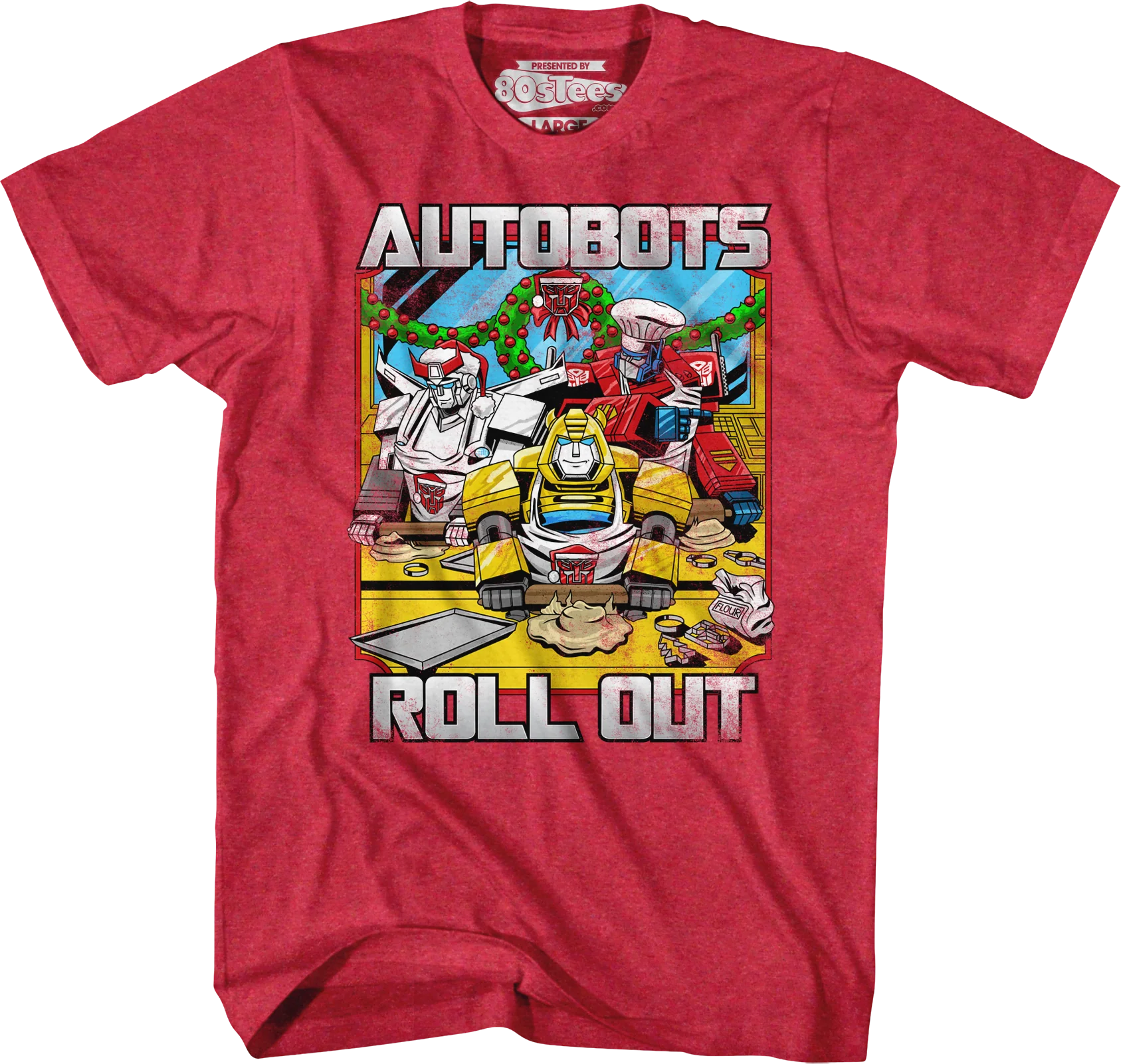 Autobots Roll Out Red Transformers Christmas T-Shirt