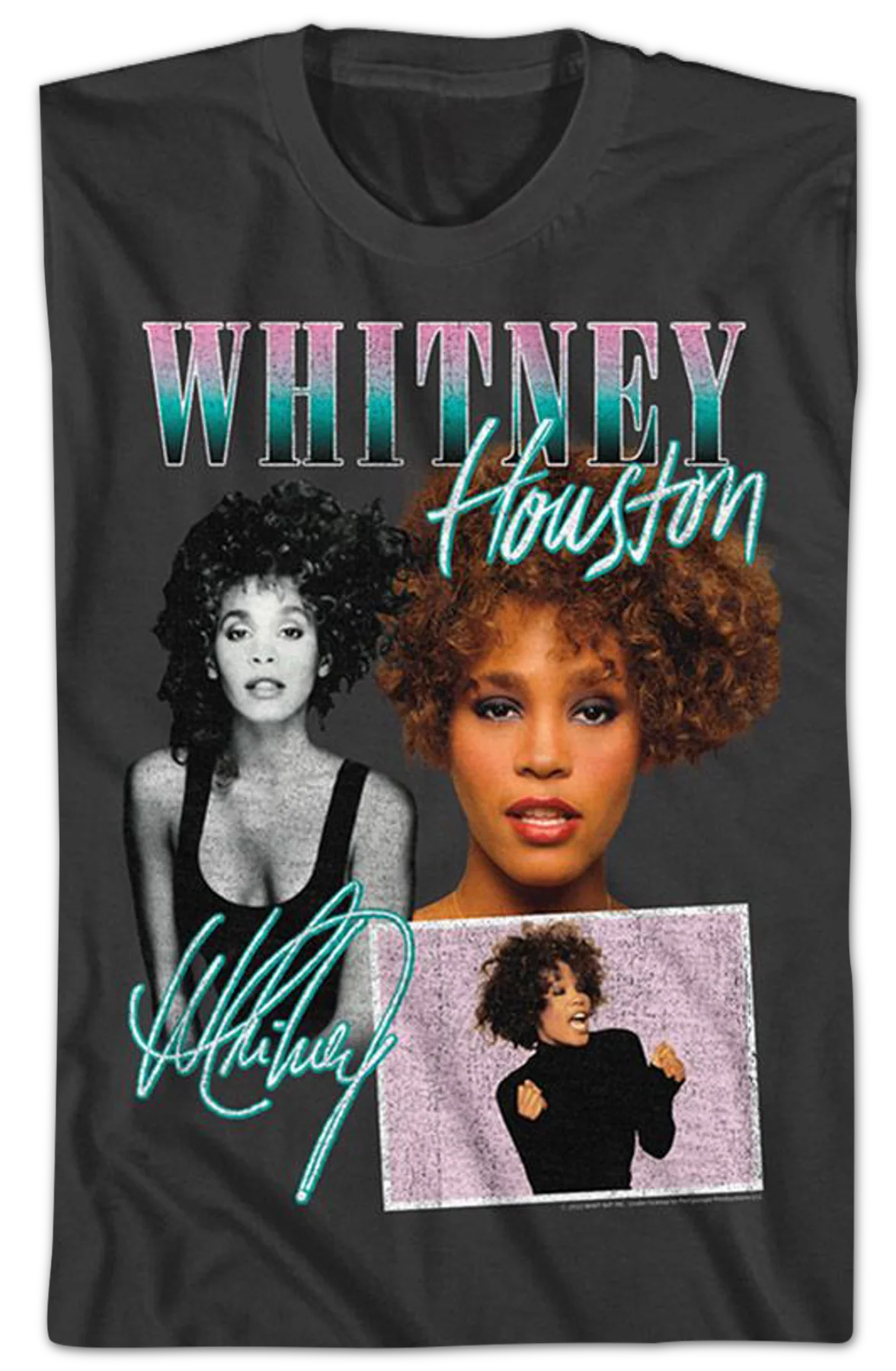 Autograph Collage Whitney Houston T-Shirt - Image 2