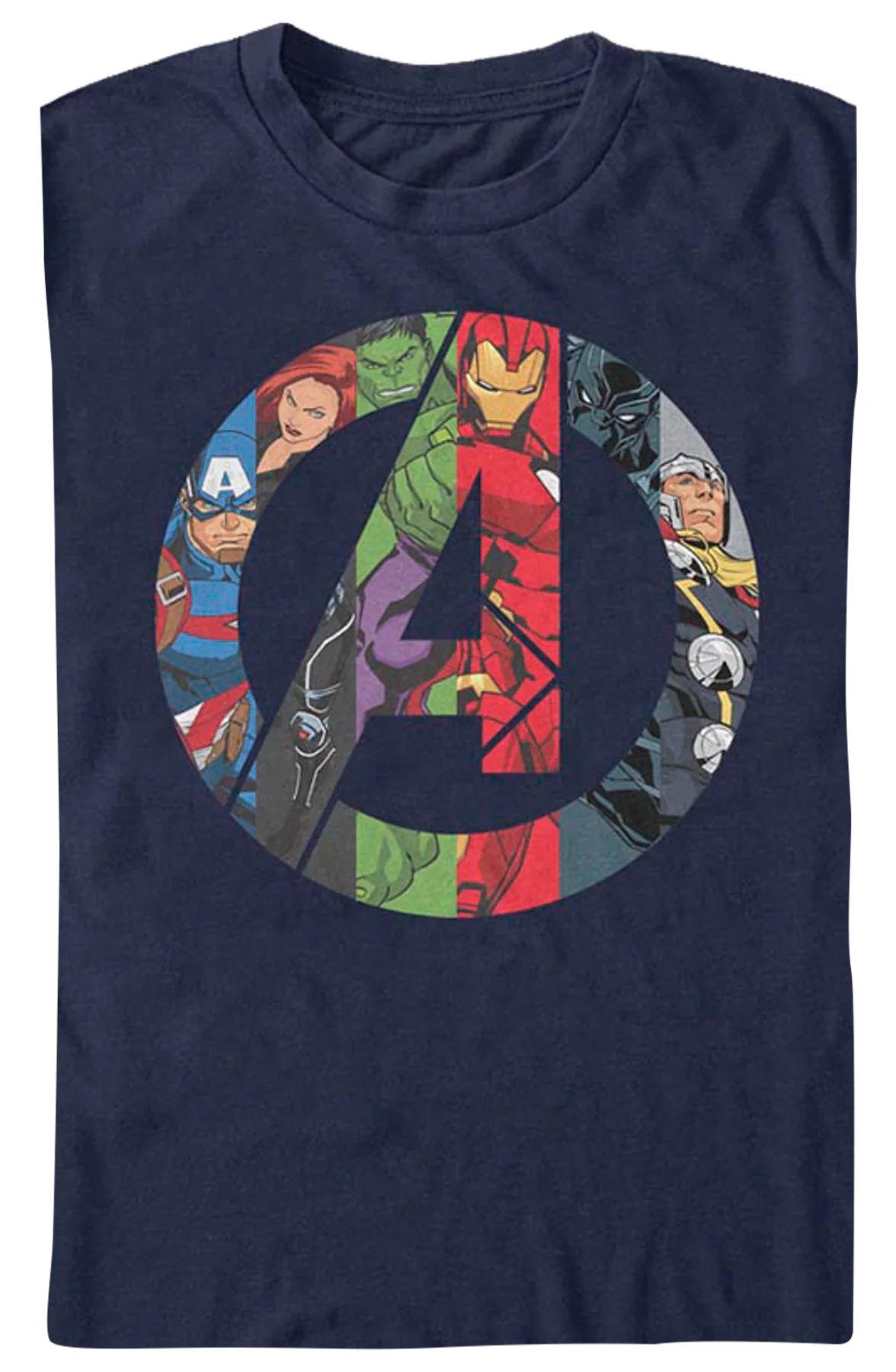 Avengers Characters And Logo Marvel Comics T-Shirt - Image 2