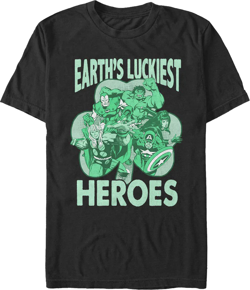 Avengers Earth's Luckiest Heroes Marvel Comics T-Shirt