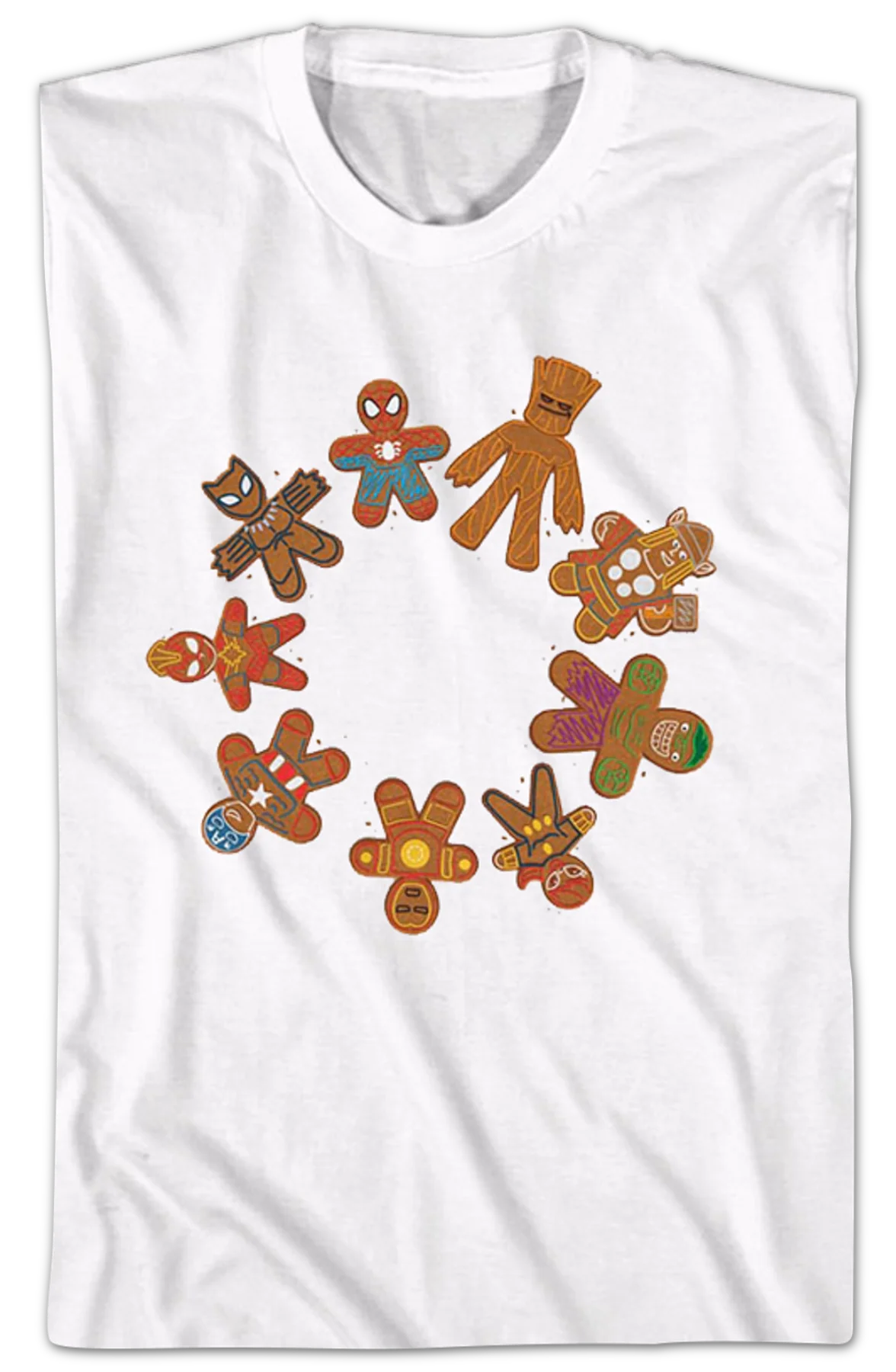 Avengers Gingerbread Cookies Marvel Comics T-Shirt - Image 2