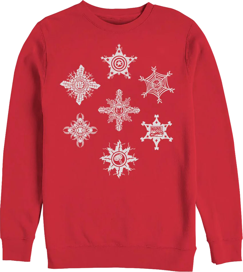 Avengers Snowflake Logos Marvel Comics Sweatshirt