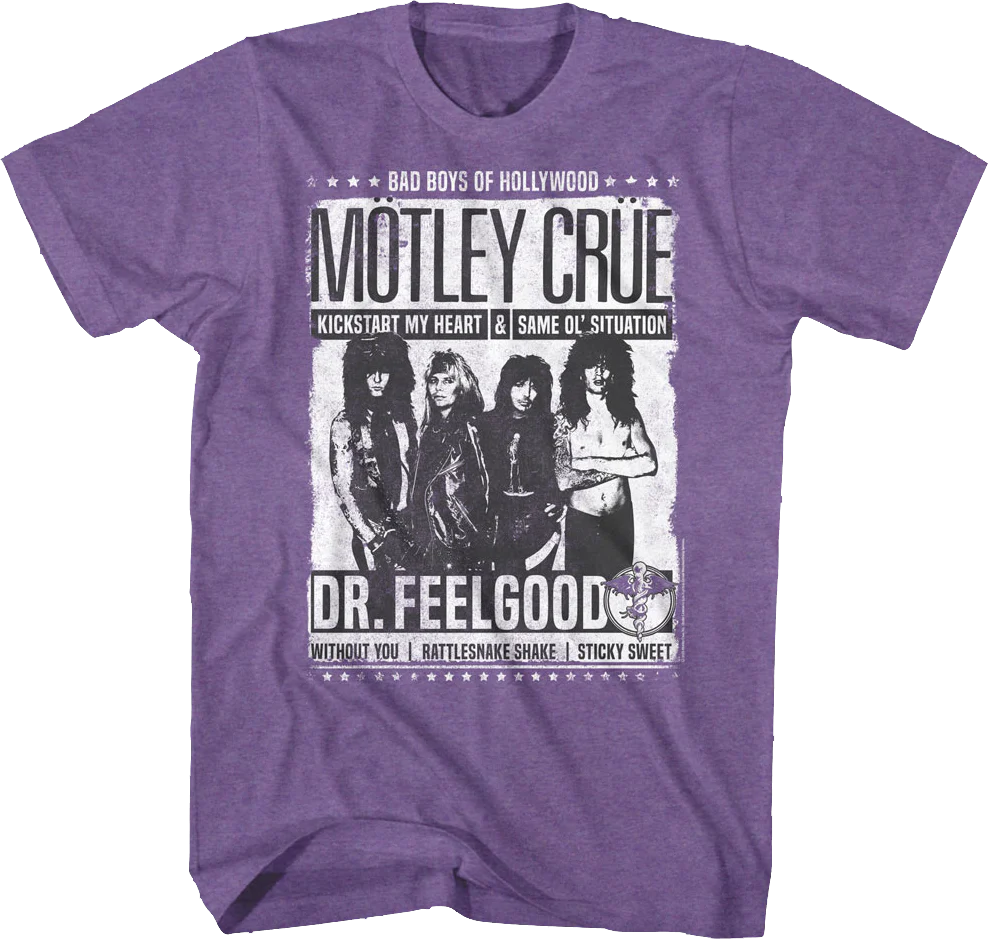 Bad Boys Of Hollywood Poster Motley Crue T-Shirt