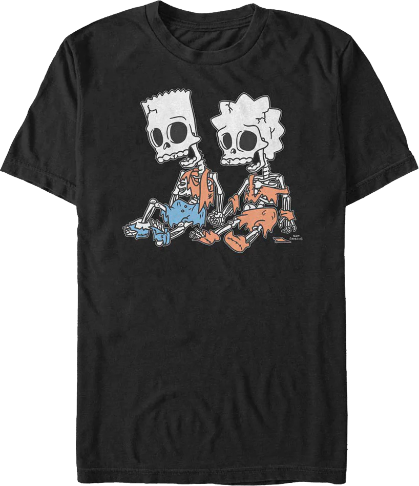 Bart And Lisa Skeletons The Simpsons T-Shirt