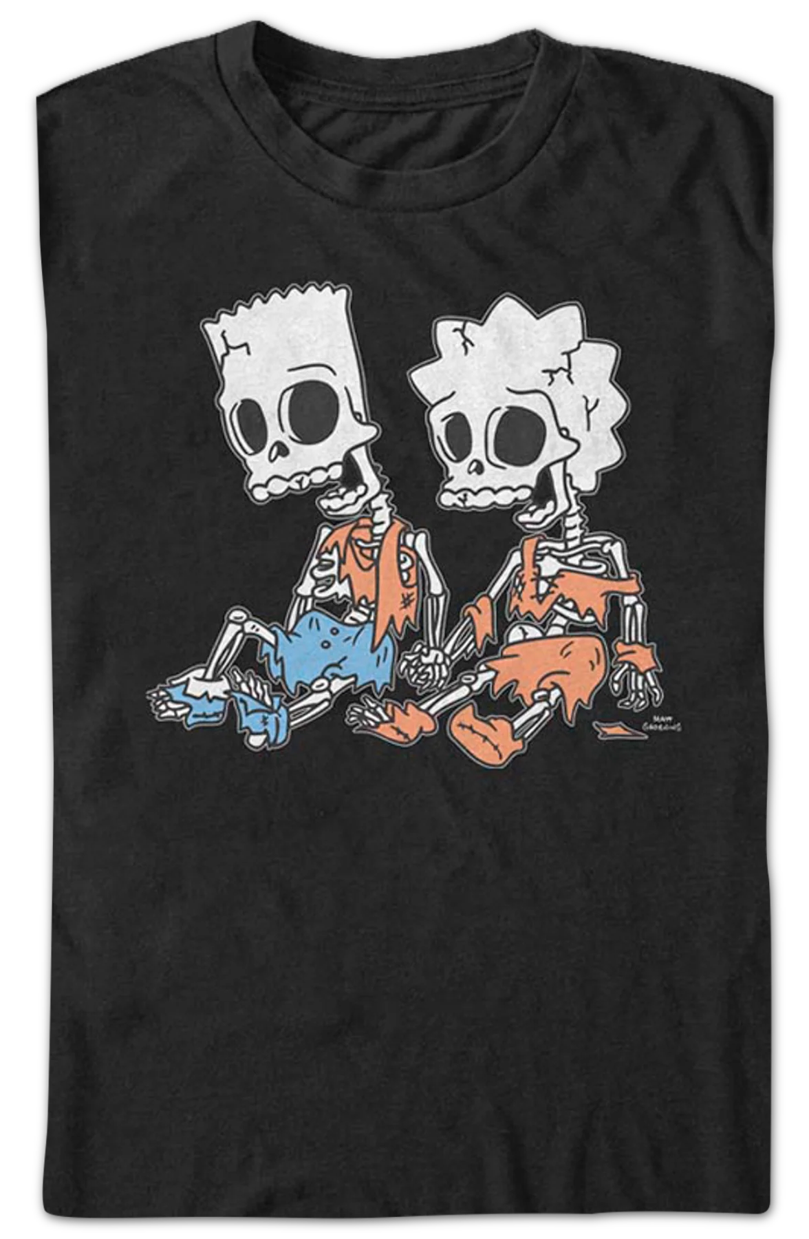 Bart And Lisa Skeletons The Simpsons T-Shirt - Image 2
