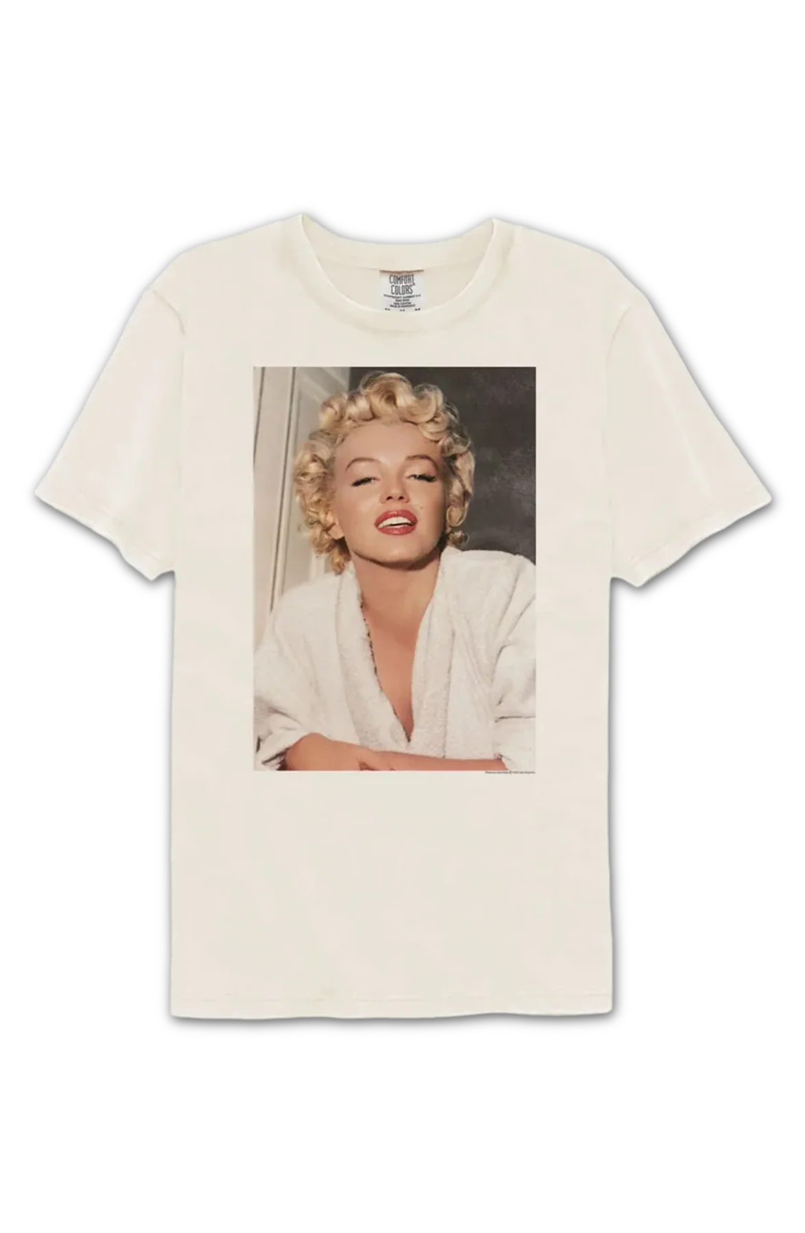 Bathrobe Photo Marilyn Monroe Comfort Colors Brand T-Shirt - Image 2