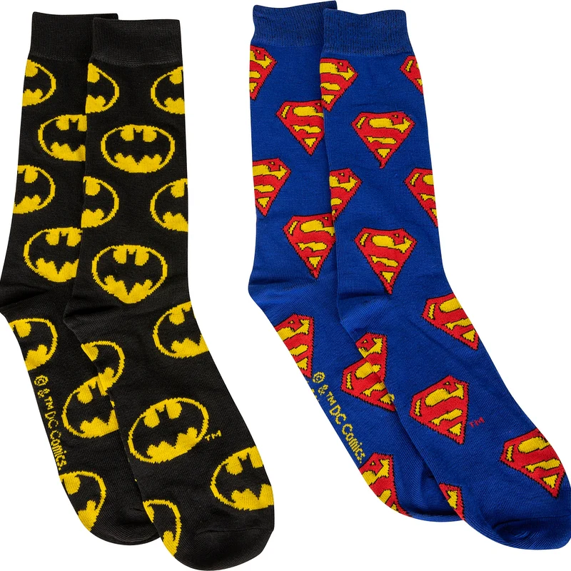 Batman And Superman 2-Pack DC Comics Socks