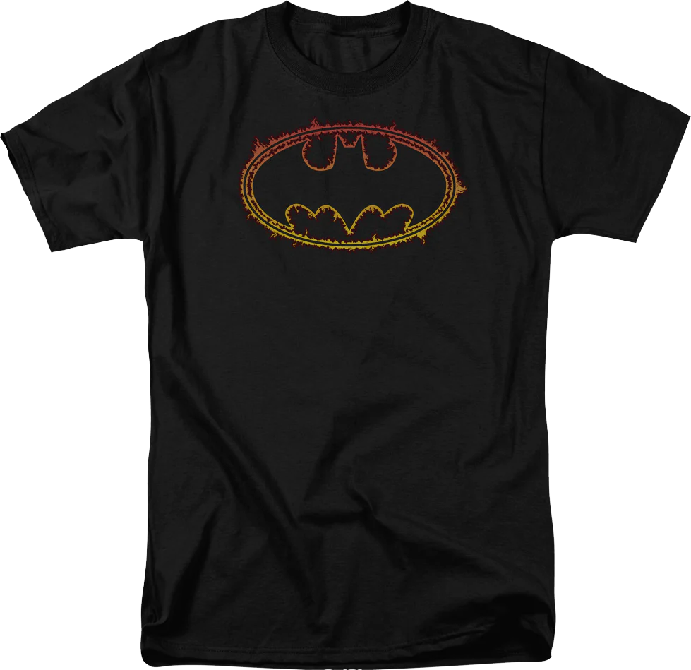 Batman Logo On Fire DC Comics T-Shirt
