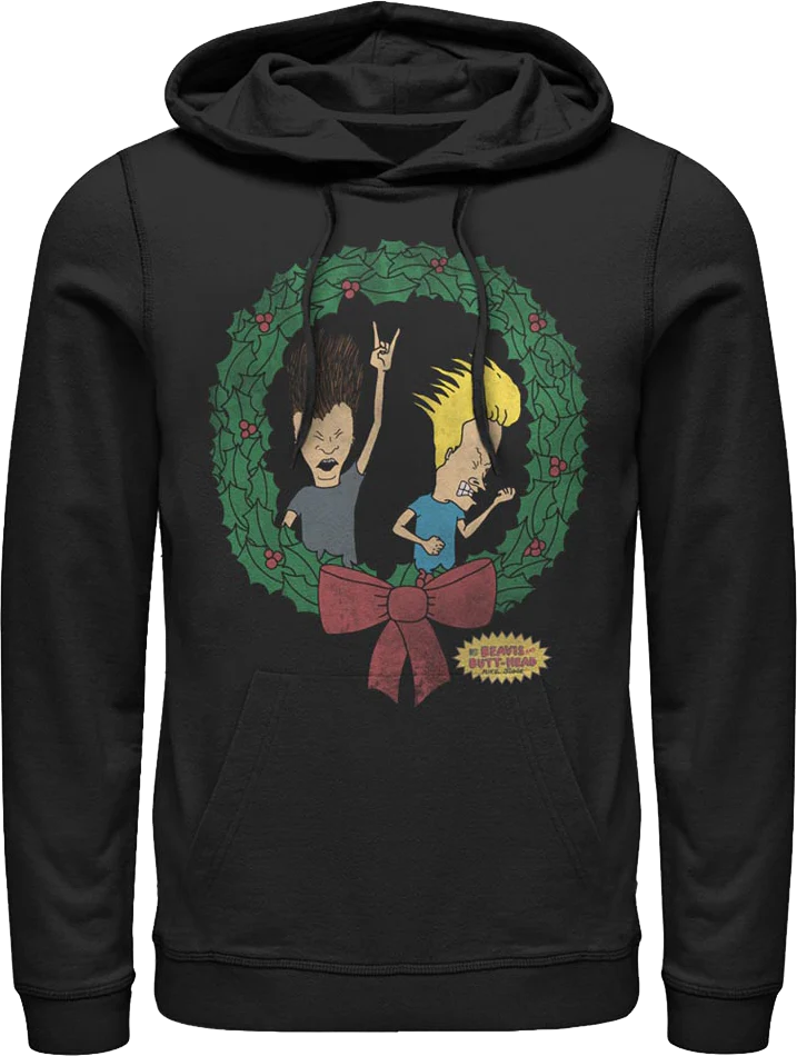 Beavis And Butt-Head Christmas Wreath Hoodie