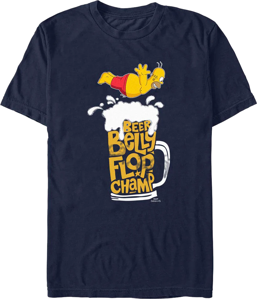 Beer Belly Flop Champ Simpsons T-Shirt