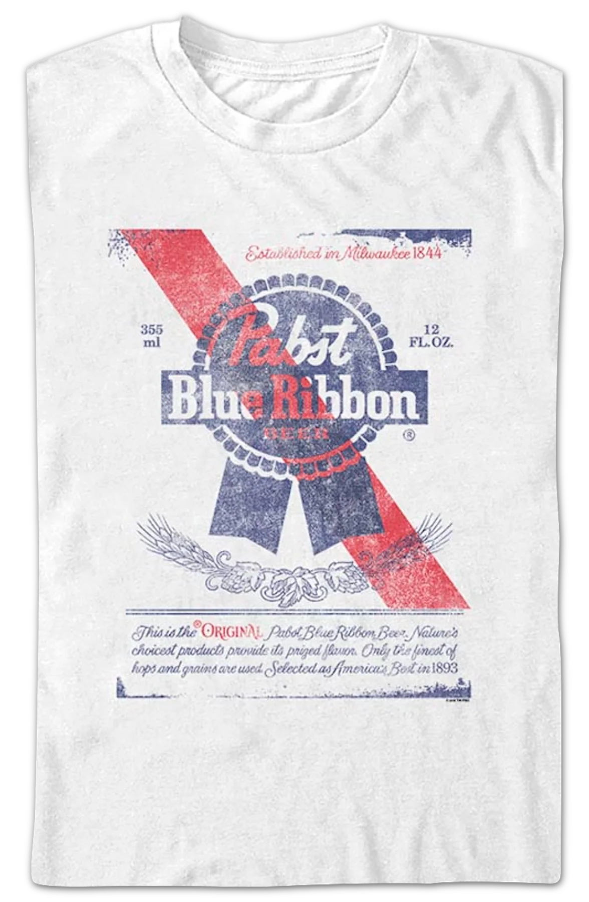 Beer Can Label Pabst Blue Ribbon T-Shirt - Image 2
