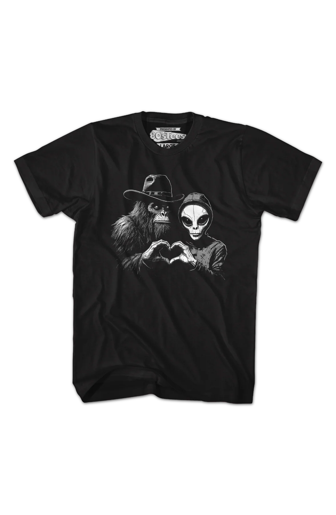 Bigfoot & Alien Love T-Shirt - Image 2