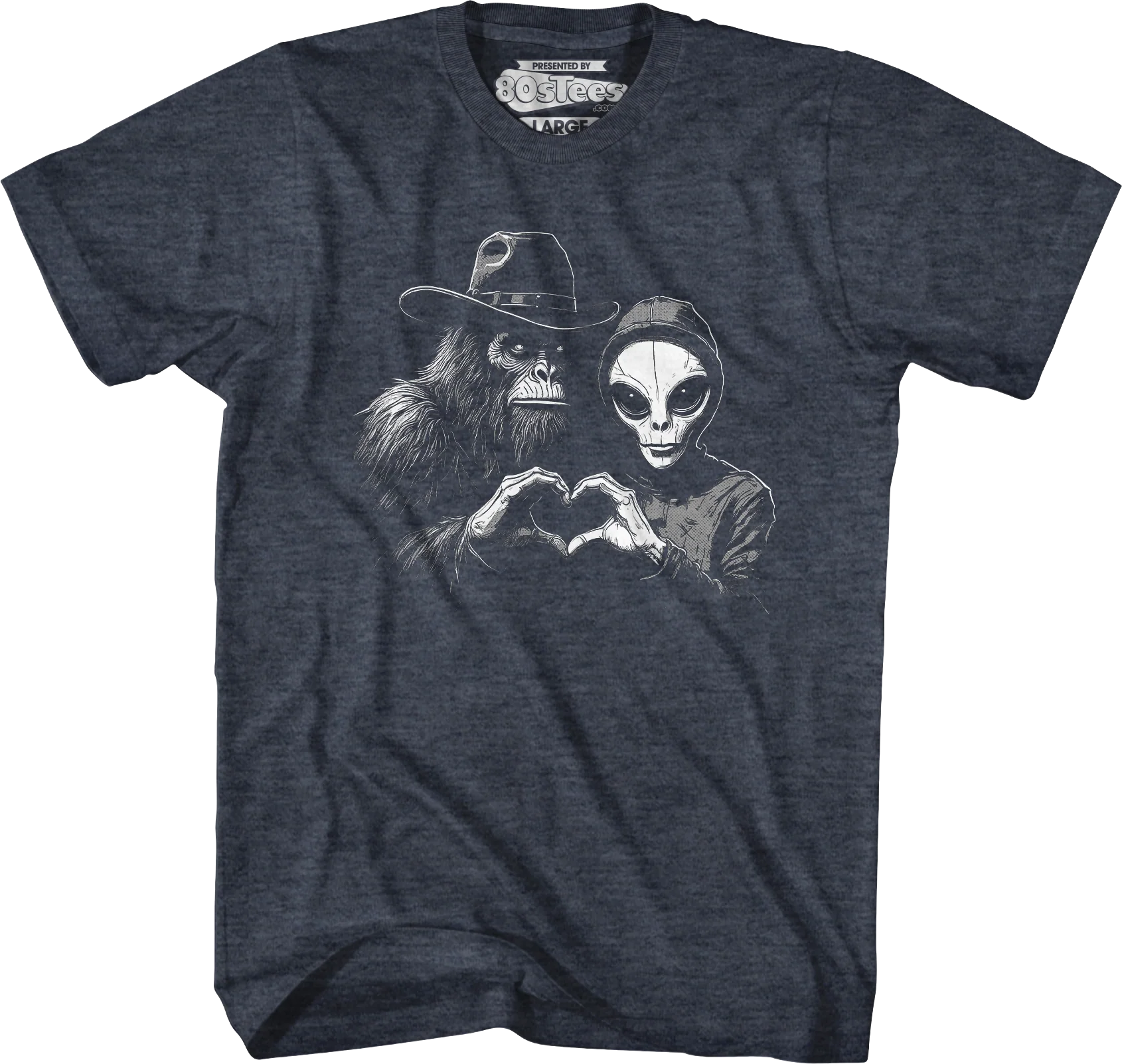 Bigfoot & Alien Love T-Shirt - Image 3