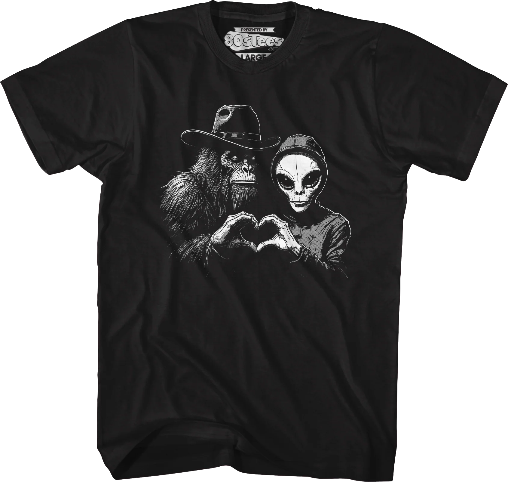 Bigfoot & Alien Love T-Shirt - Image 4