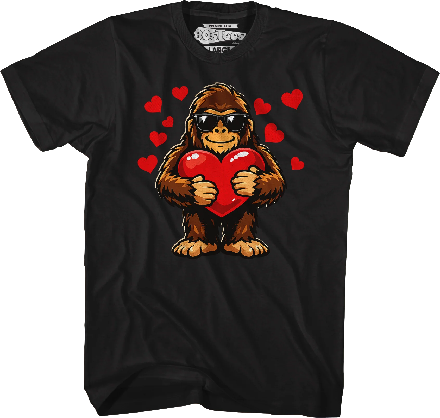 Bigfoot Valentine's Day Heart T-Shirt