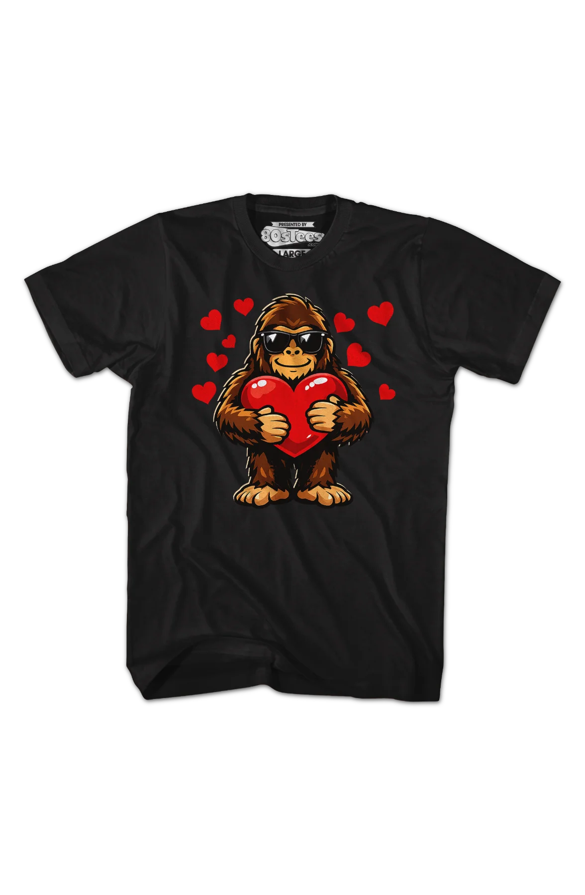 Bigfoot Valentine's Day Heart T-Shirt - Image 2