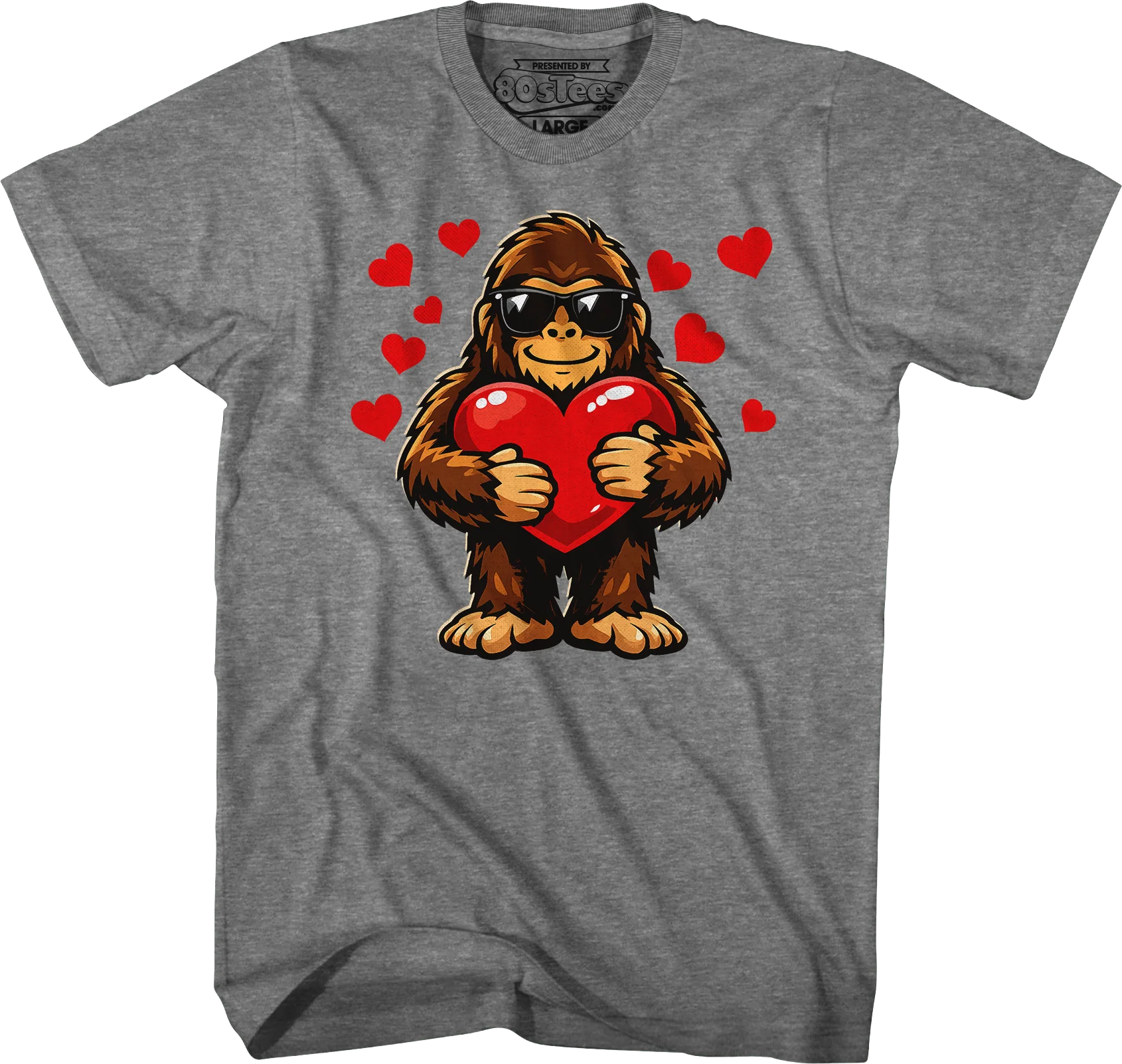 Bigfoot Valentine's Day Heart T-Shirt - Image 3