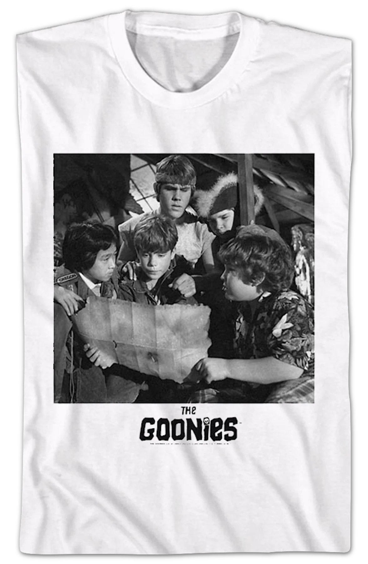 Black And White Attic Photo Goonies T-Shirt - Image 2