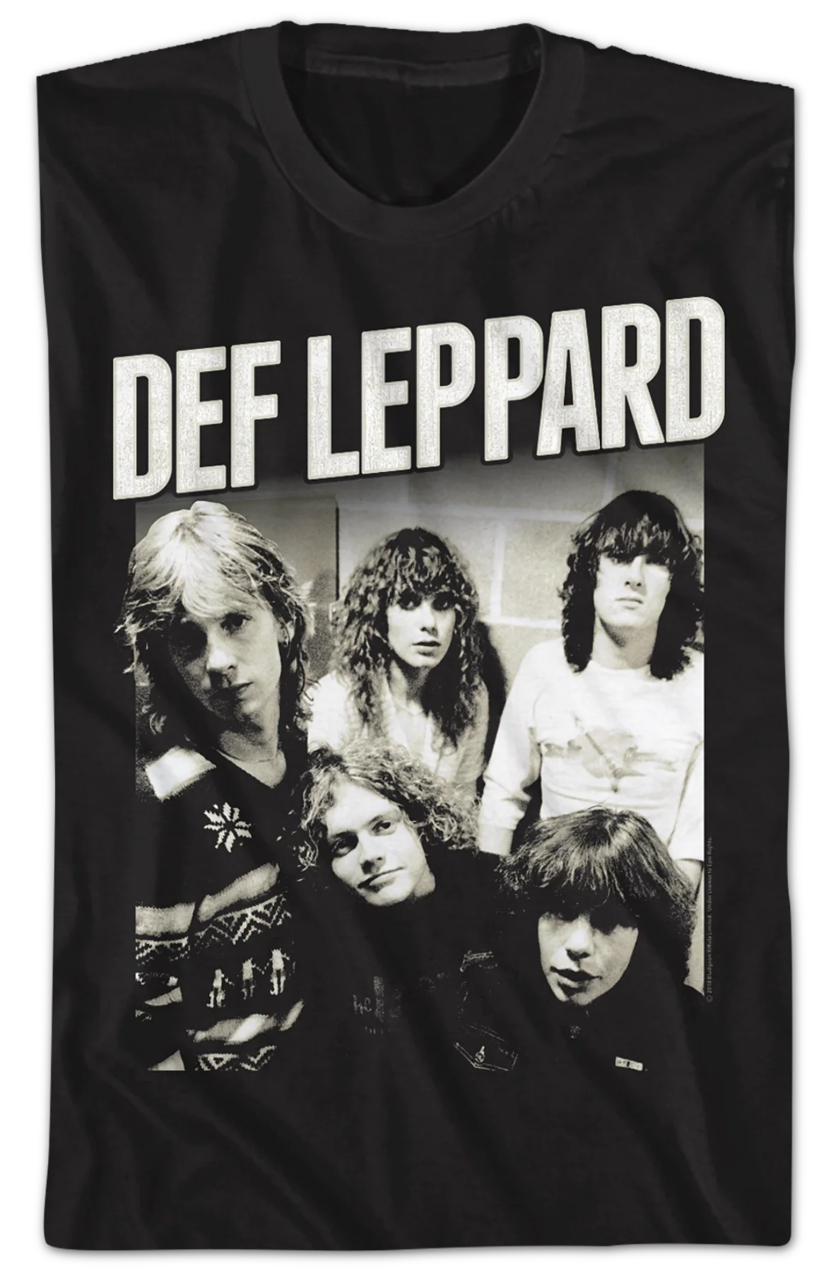 Black and White Band Photo Def Leppard T-Shirt - Image 2