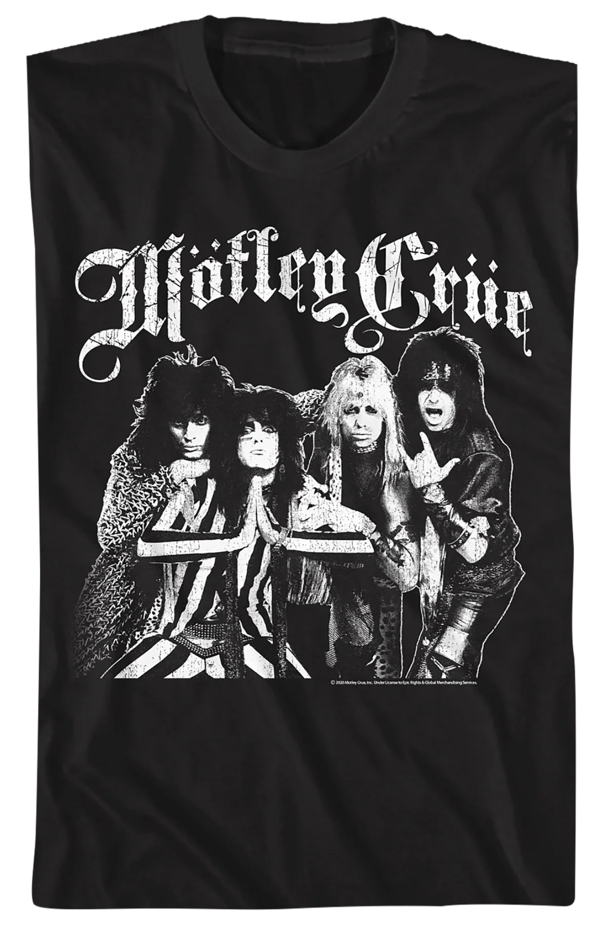 Black And White Band Photo Motley Crue T-Shirt - Image 2