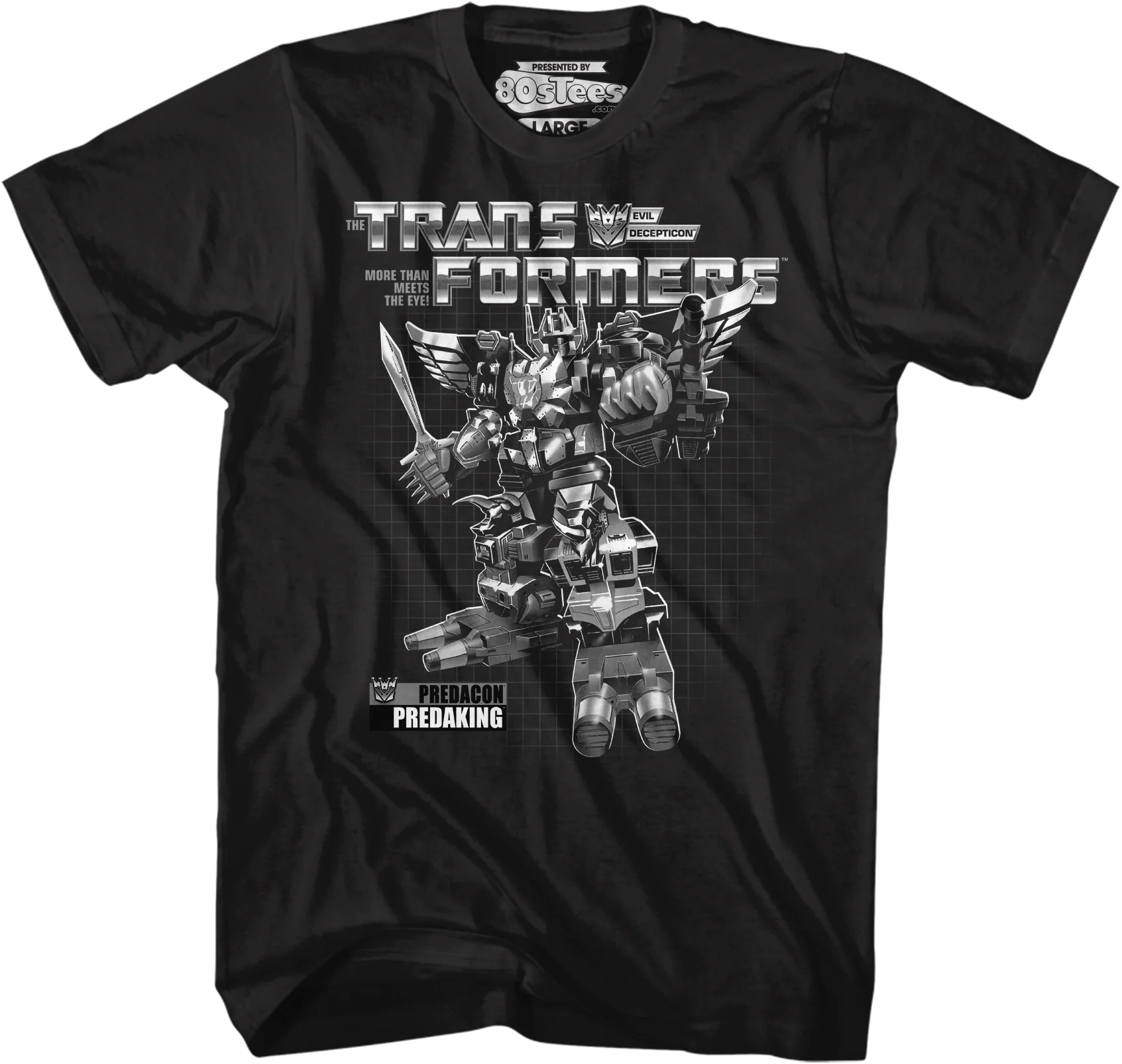 Black and White Box Art Predaking Transformers T-Shirt