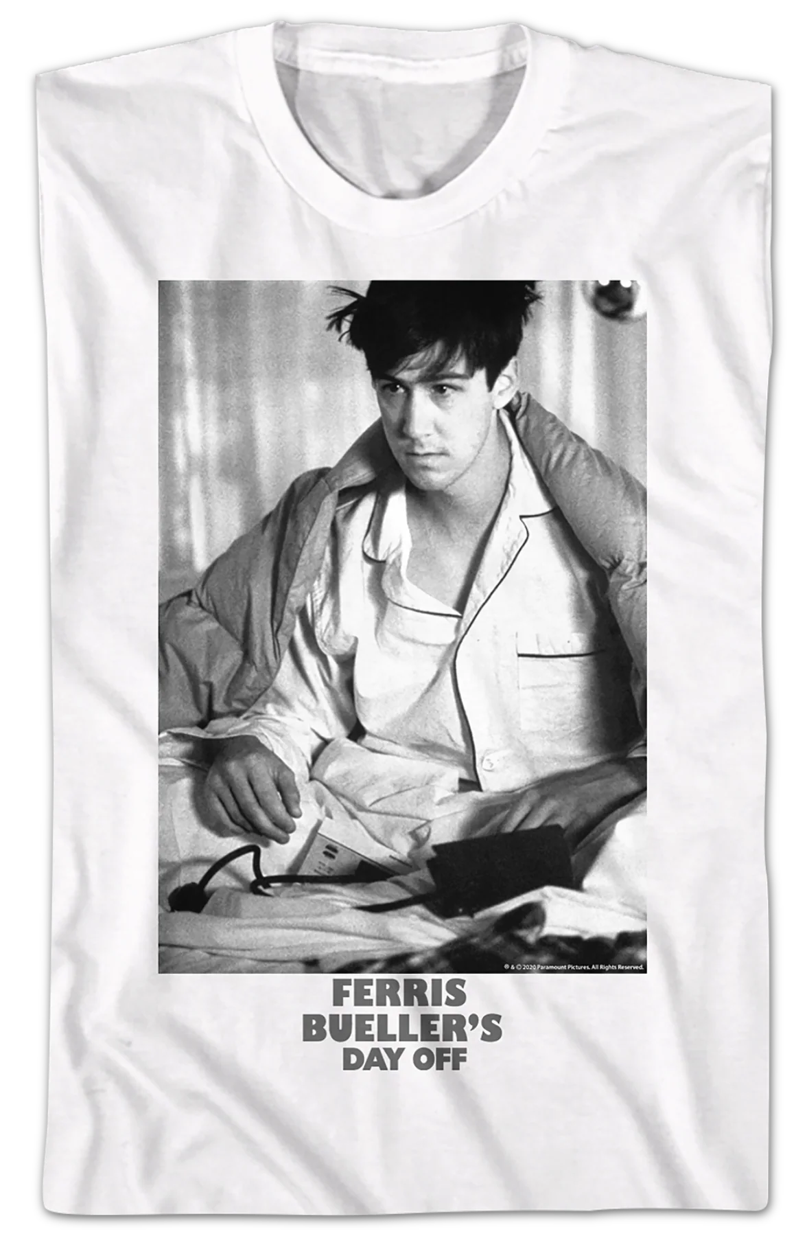 Black and White Cameron Photo Ferris Bueller's Day Off T-Shirt - Image 2