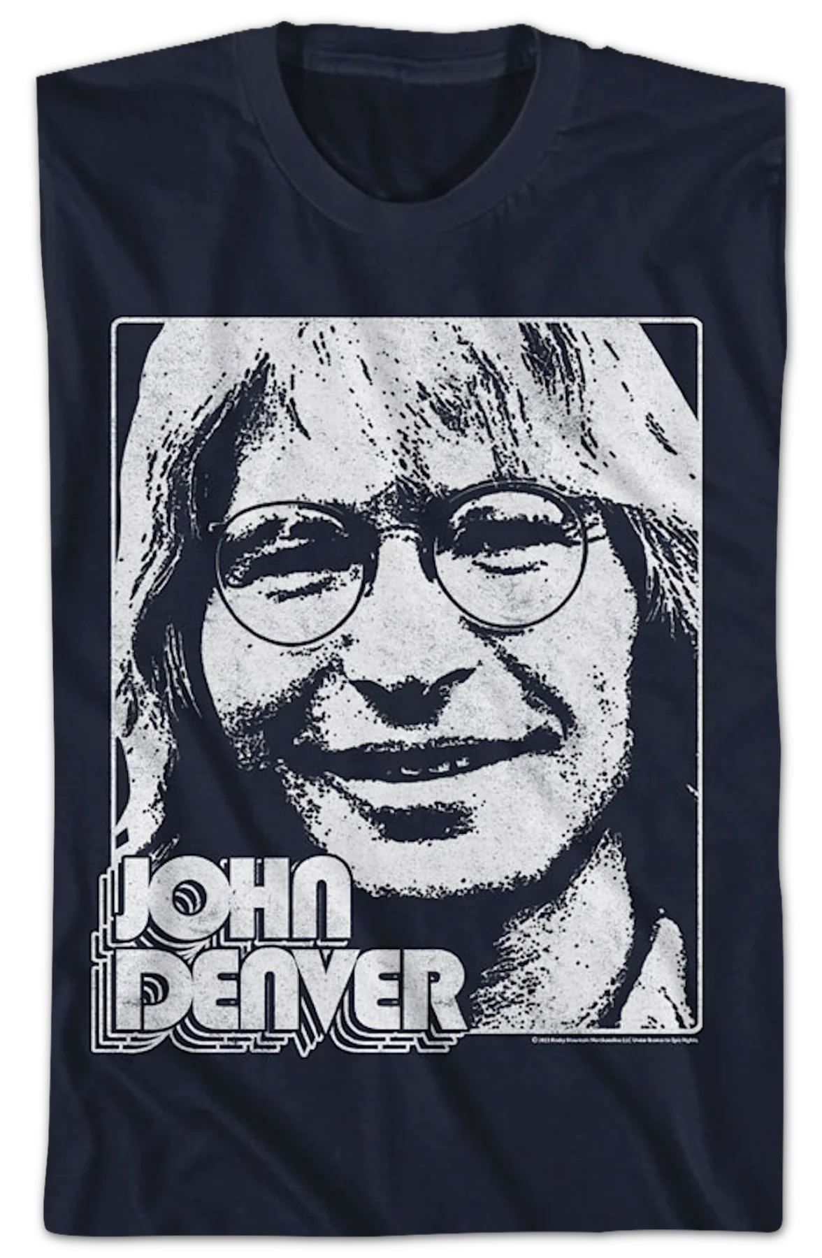 Black And White Photo John Denver T-Shirt - Image 2