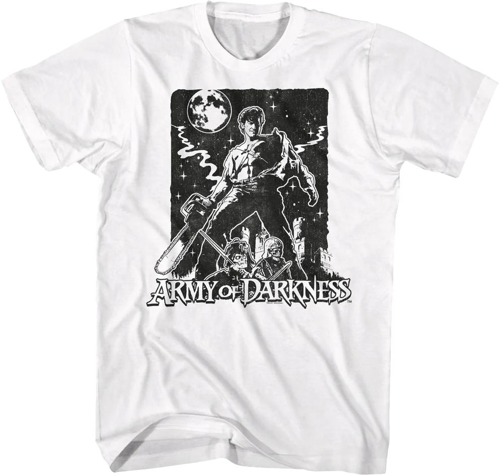 Black And White Poster Army of Darkness T-Shirt