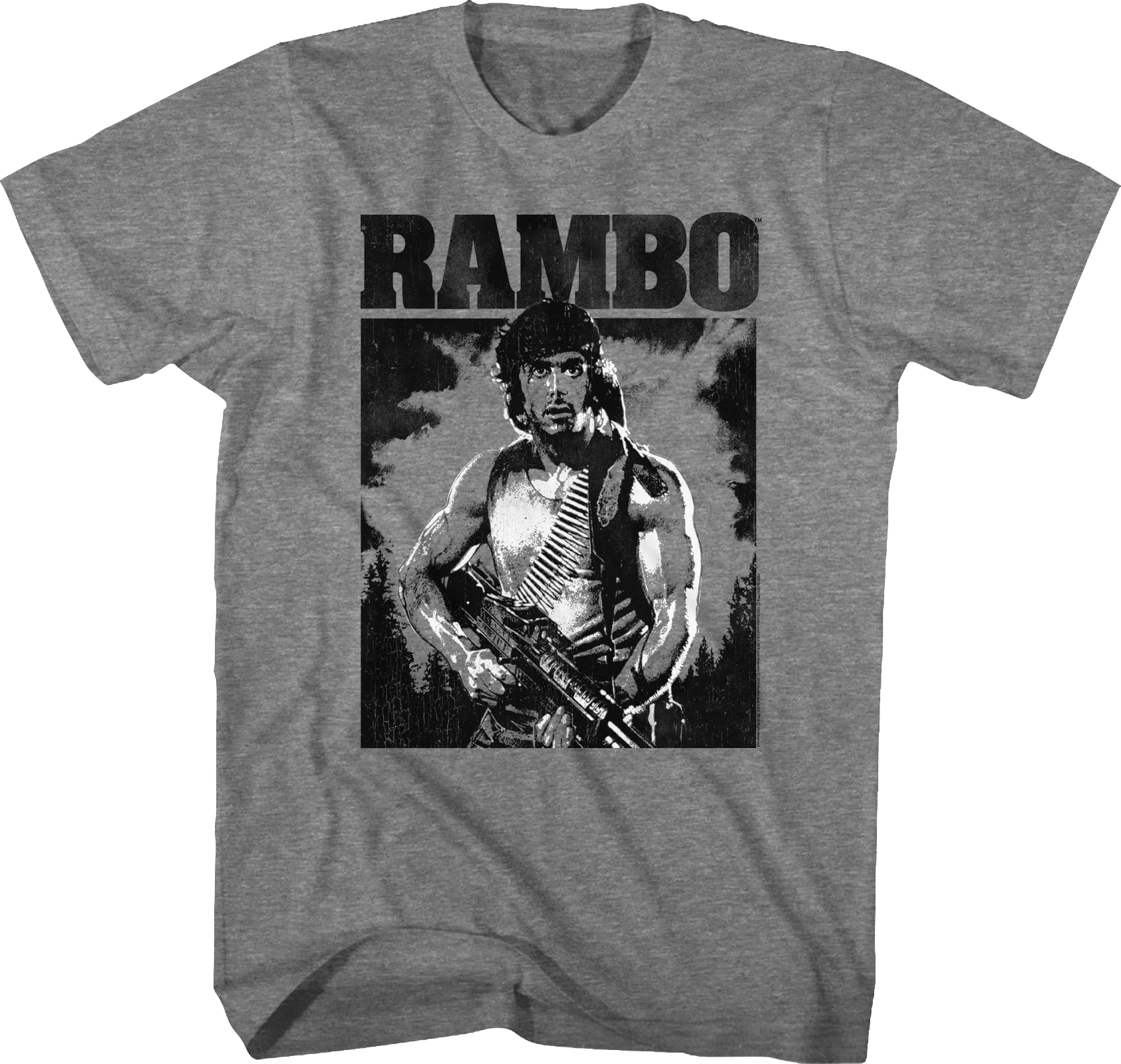 Black and White Rambo T-Shirt
