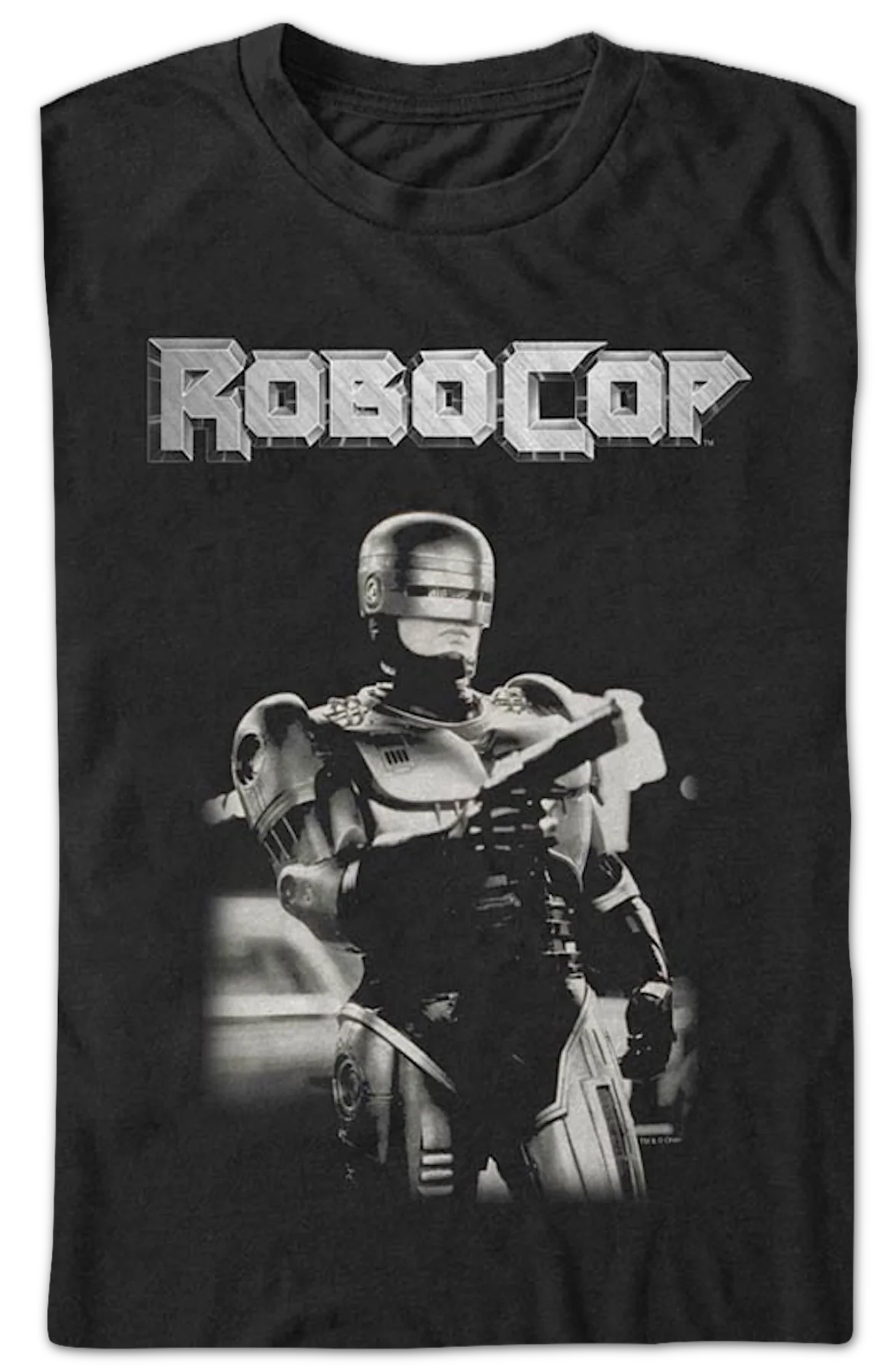 Black And White Robocop T-Shirt - Image 2