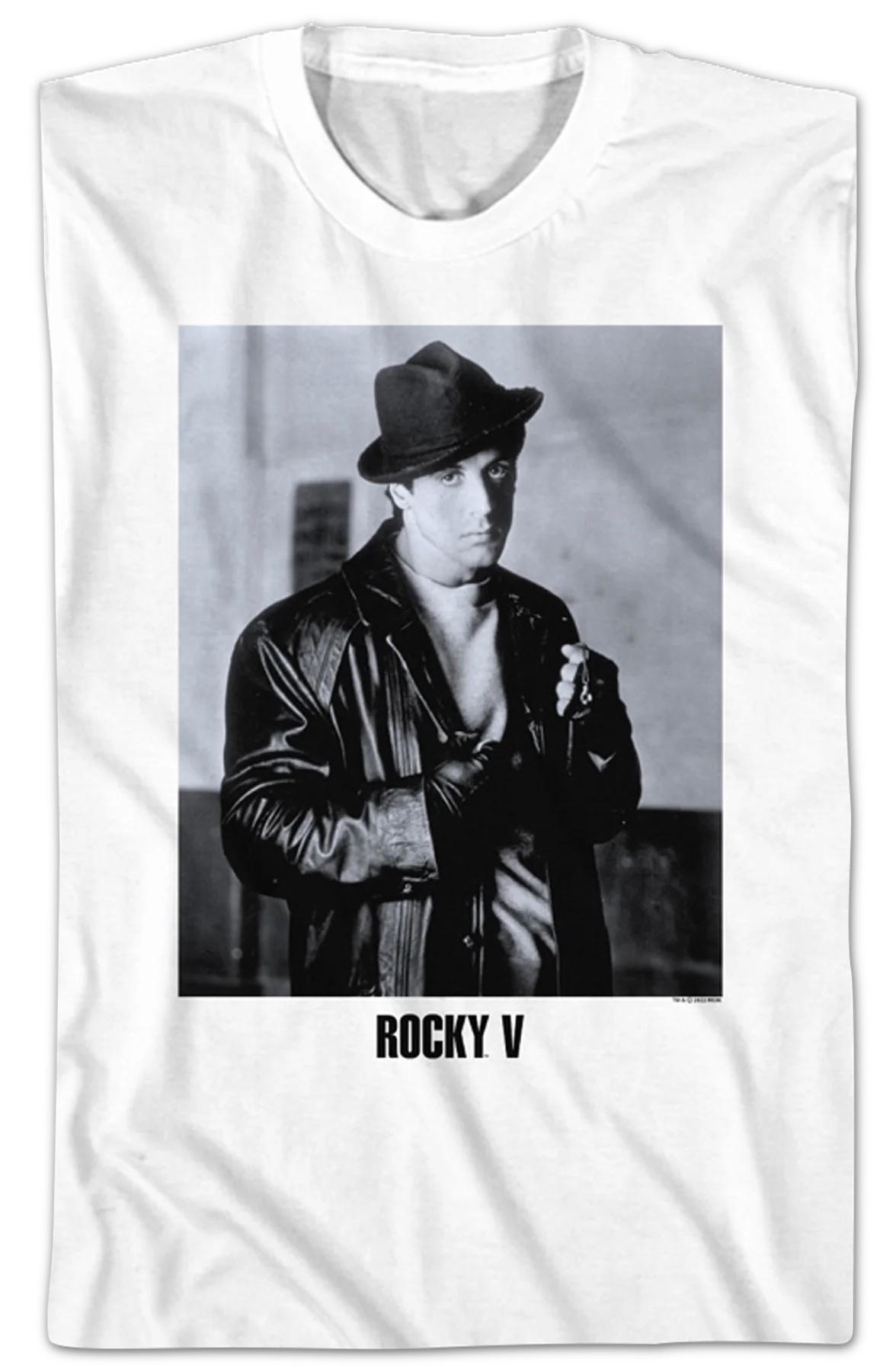 Black And White Rocky Balboa Photo Rocky V T-Shirt - Image 2