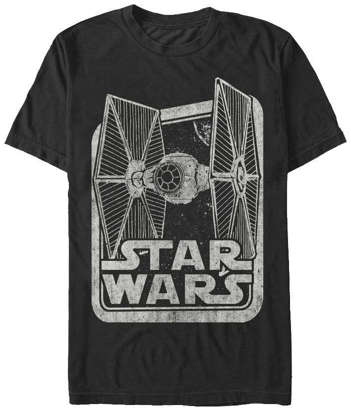 Black and White TIE Fighter Star Wars T-Shirt
