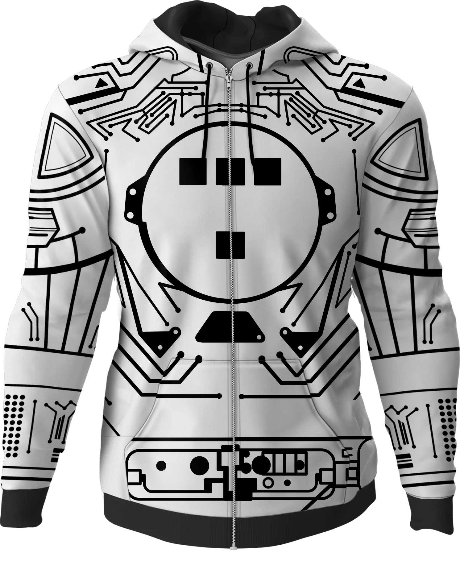 Black Circuit Tron Costume Hoodie