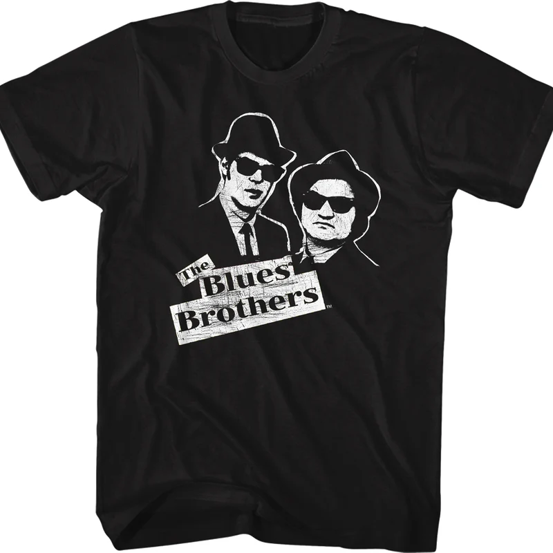 Black Elwood and Jake Sketch Blues Brothers T-Shirt