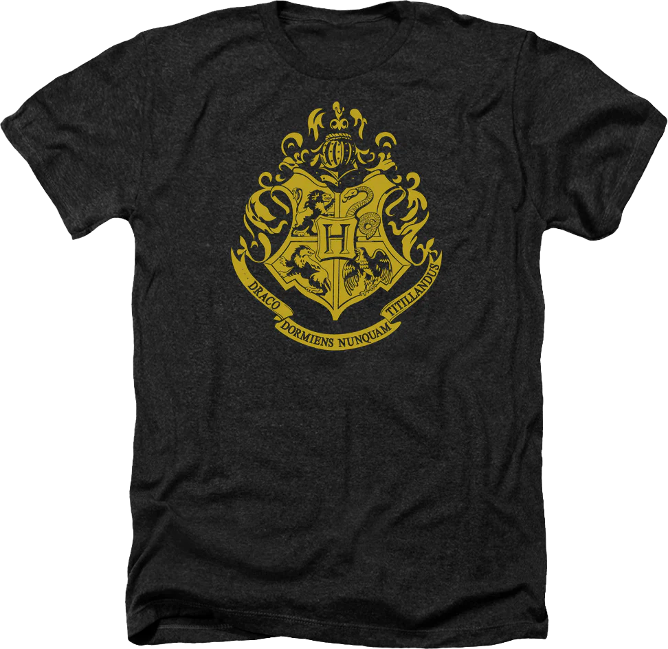Black Heather Hogwarts Crest Harry Potter T-Shirt
