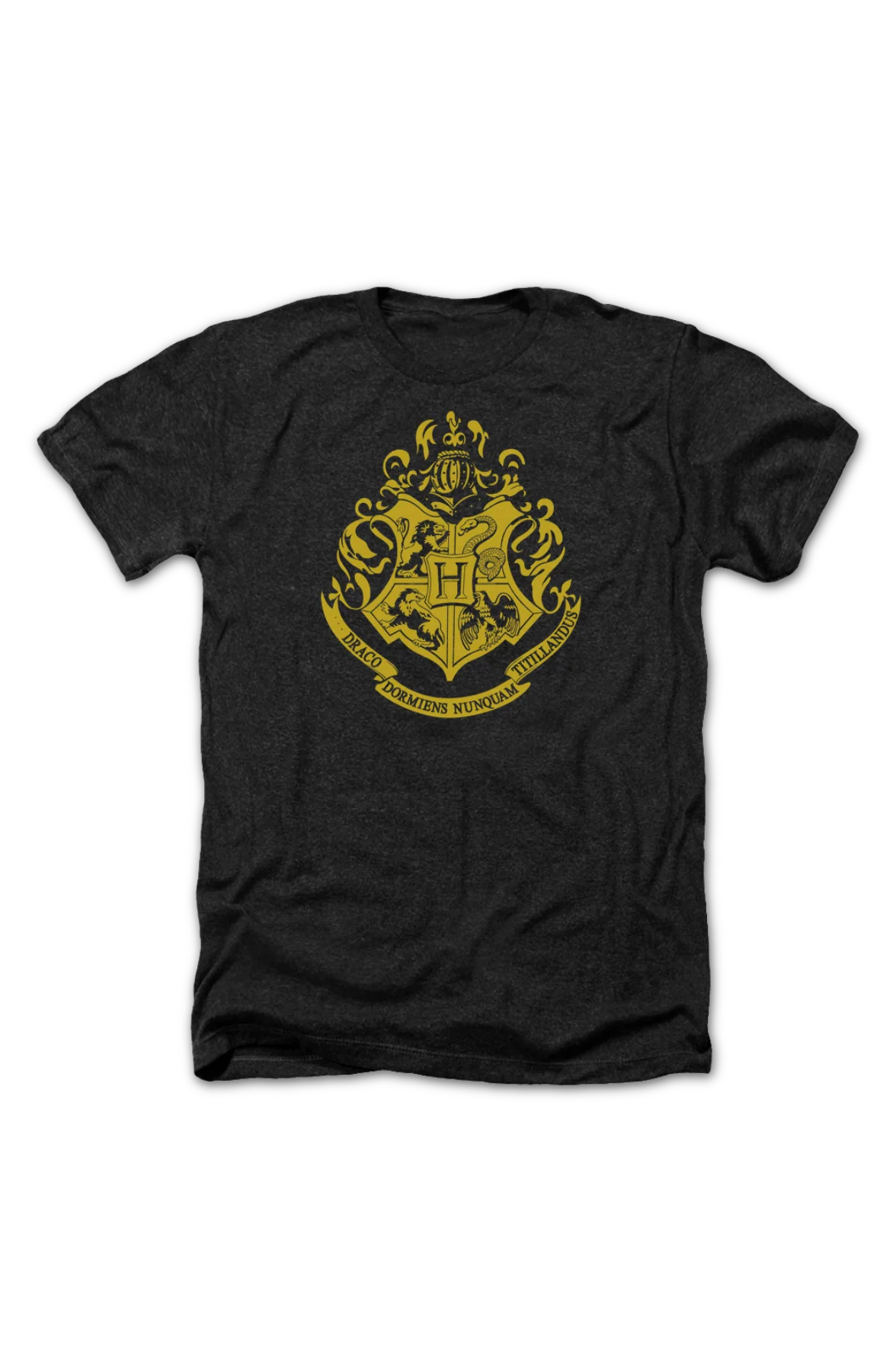 Black Heather Hogwarts Crest Harry Potter T-Shirt - Image 2